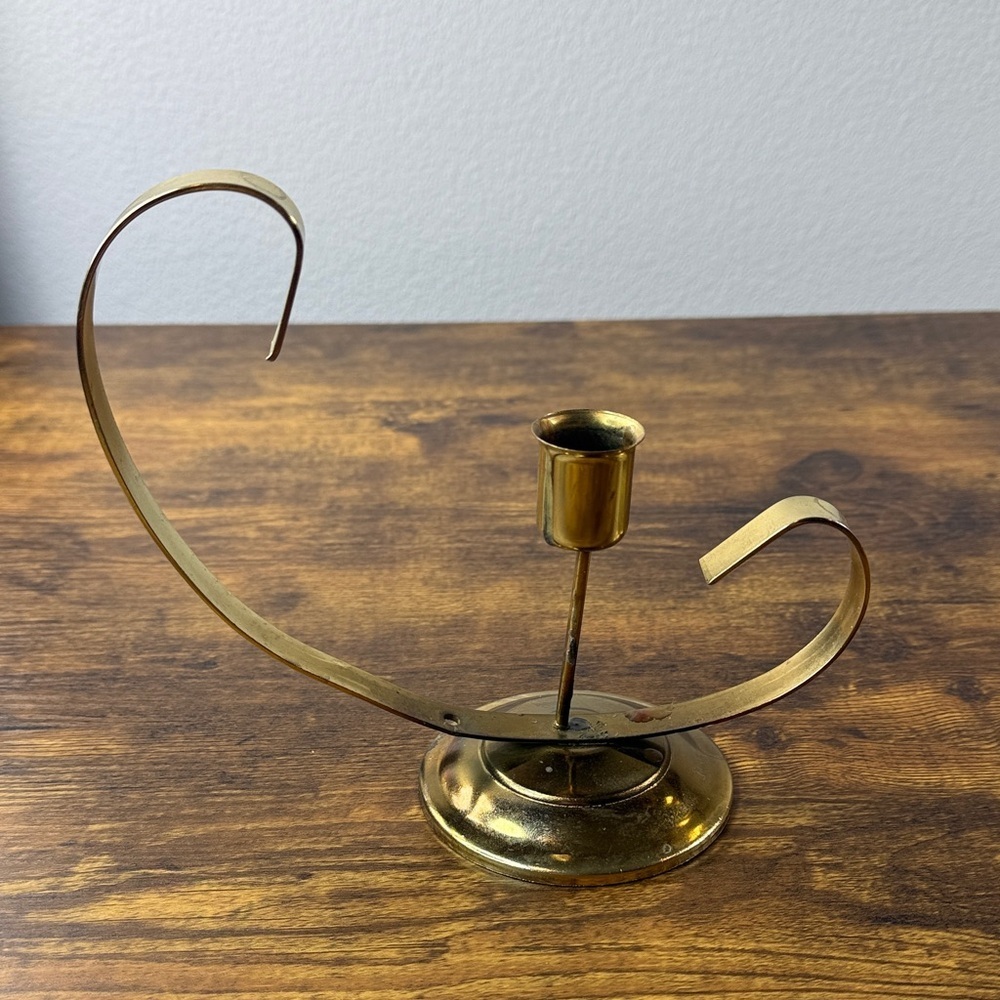 Elegant Gold Metal Brass Candle Holder